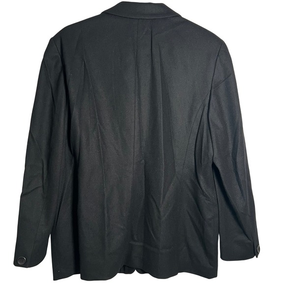 VTG Pendleton Classic Black Wool Blazer Womens 16 Single Breasted USA 1990s Y2K - Picture 3 of 7